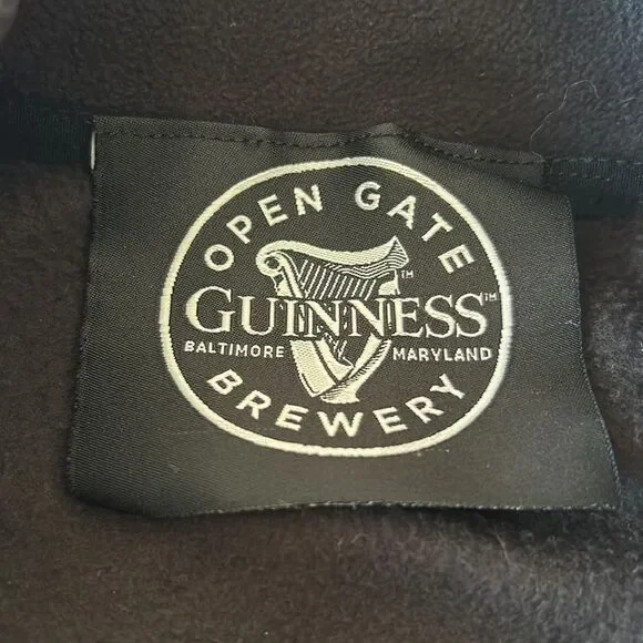 Guinness Open Gate Brewery fleece zip up black size xl